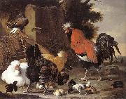 Melchior de Hondecoeter A Cock, Hens and Chicks oil painting picture wholesale
